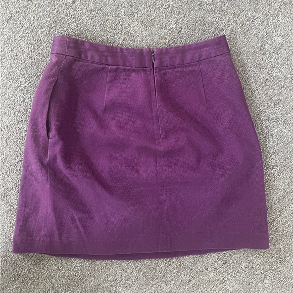 Tabitha Anthropologie Purple Plum Skirt Size 8 Pleated Runny Yoke Mini Textured - Picture 10 of 10